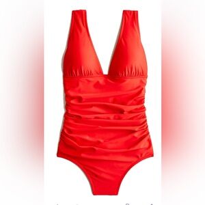 JCrew Swimsuit Rouched Red sz 6